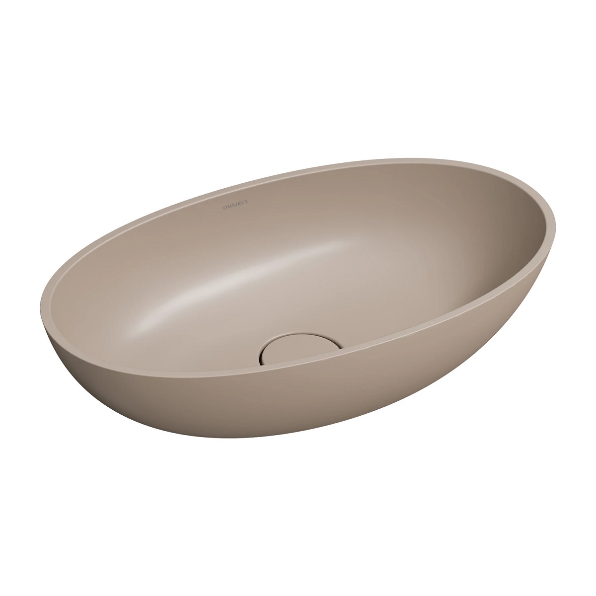 Omnires Shell M+ umywalka nablatowa 60 x 35 cm Dune Beige Mat SHELLUNDB