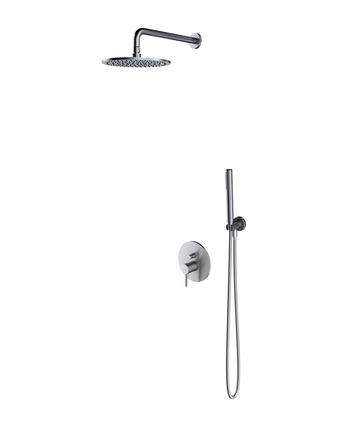 Omnires Y kompletny zestaw prysznicowy podtynkowy z deszczownicą ø 25 cm nikiel szczotkowany SYSY35NI