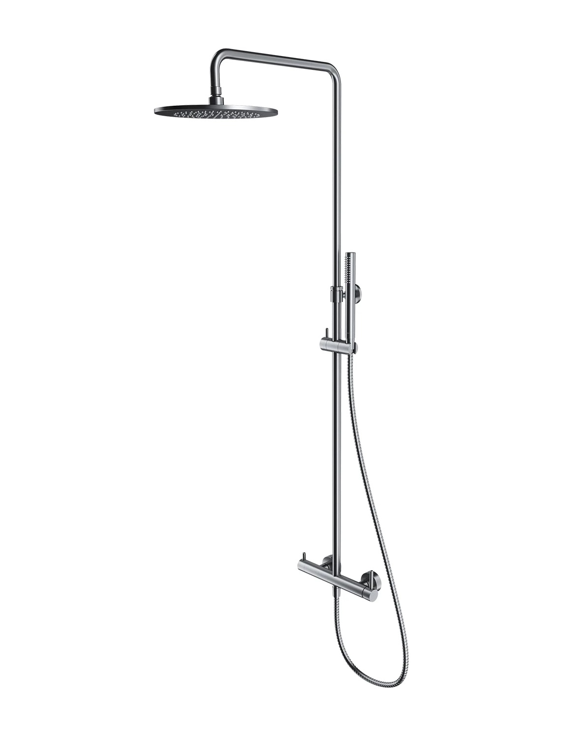 Omnires Y zestaw prysznicowy natynkowy z deszczownicą ø 25 cm Nikiel Szczotkowany Y1244MNI