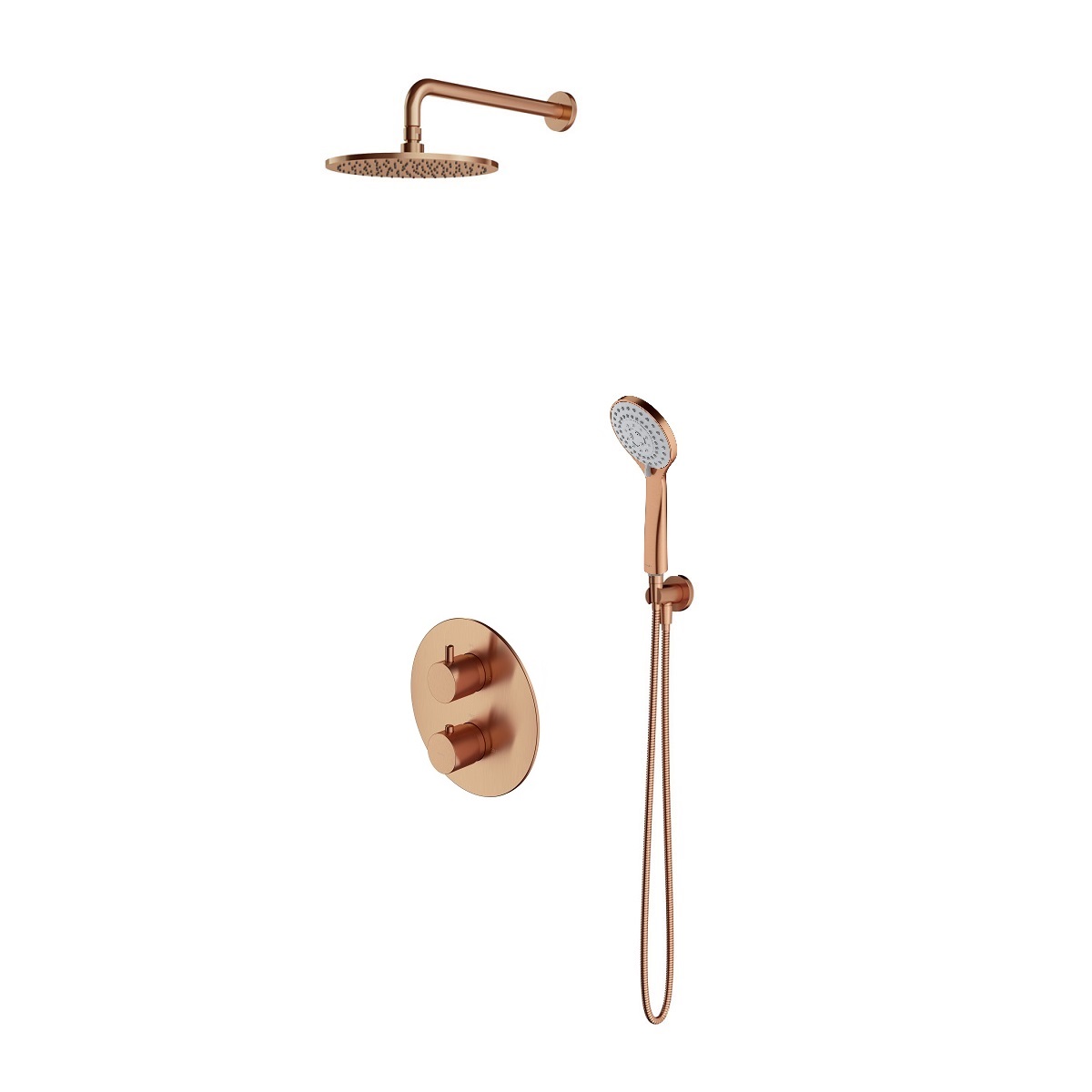 Omnires Y  zestaw  termostatyczny prysznicowy podtynkowy z deszczownicą ø 25 cm złoty szczotkowany SYSYT05CPB