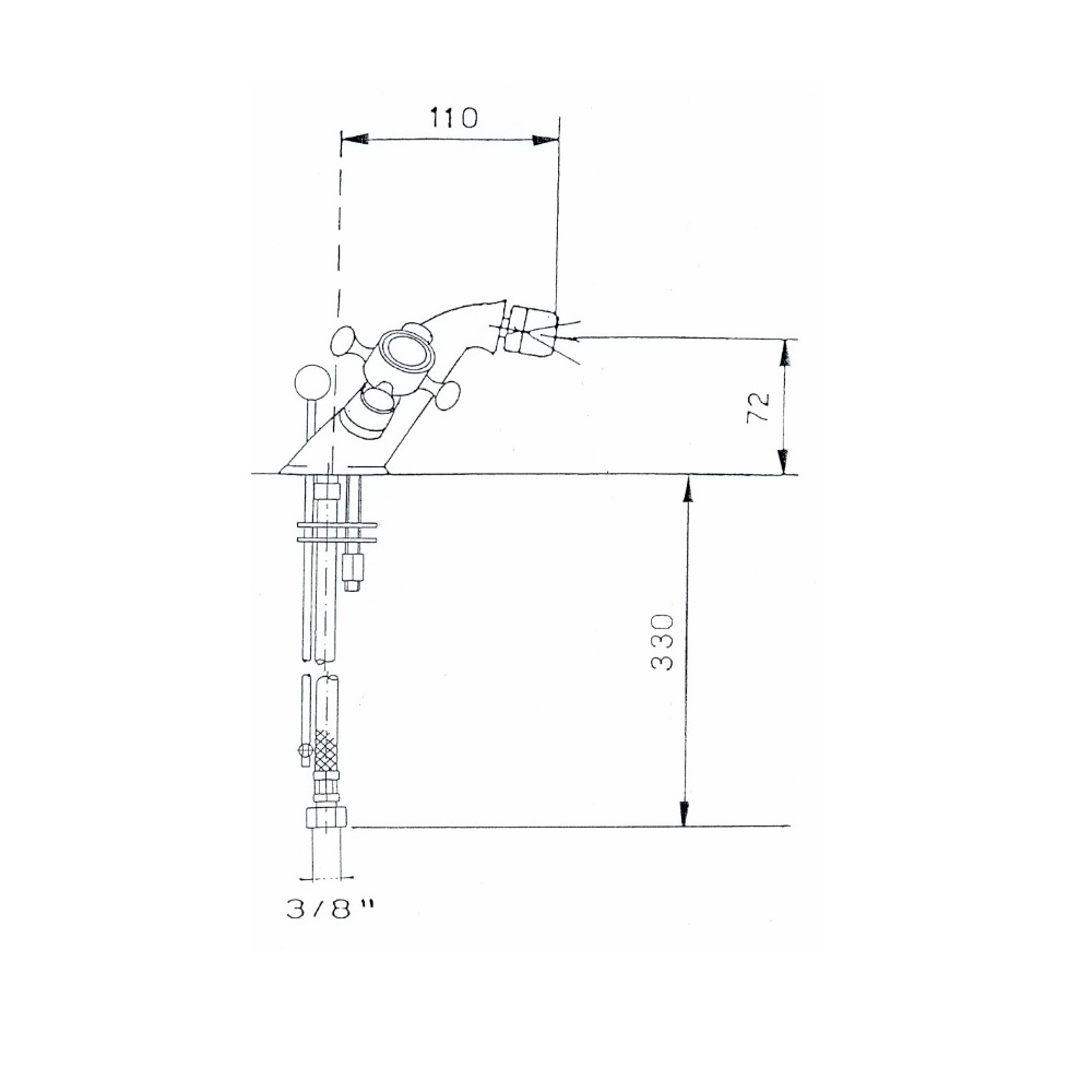 REITANO Atea bateria bidetowa R 318 bronzo  schemat
