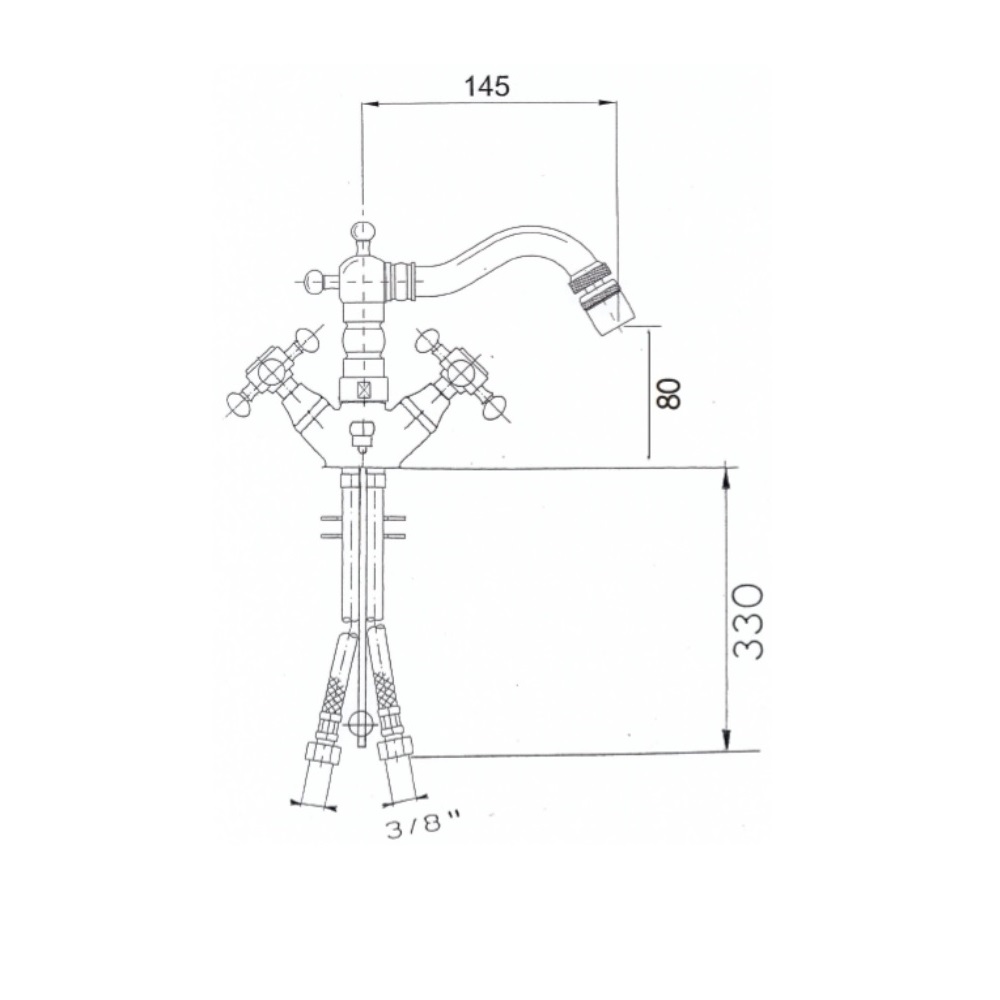 REITANO Atea wysoka bateria bidetowa R338 bronzo schemat