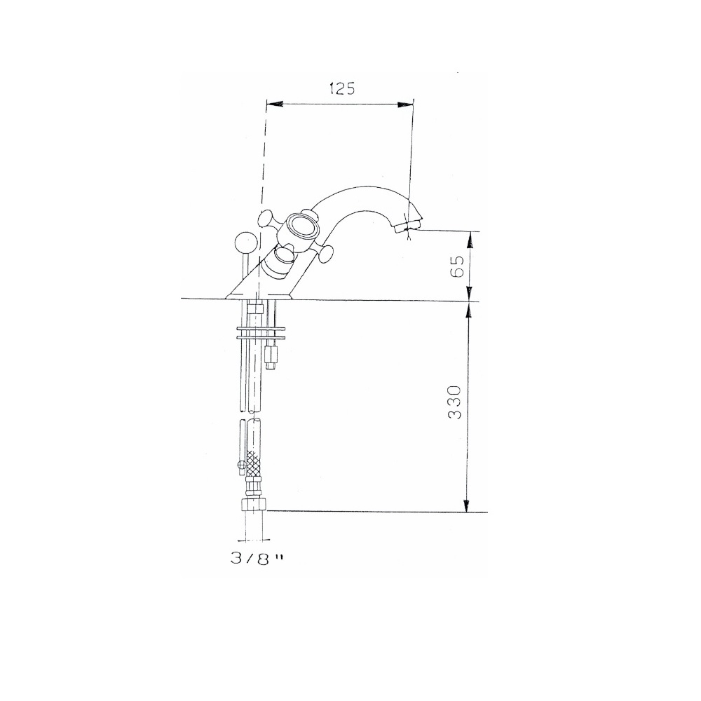 REITANO Atea wysoka bateria umywalkowa R317 bronzo schemat