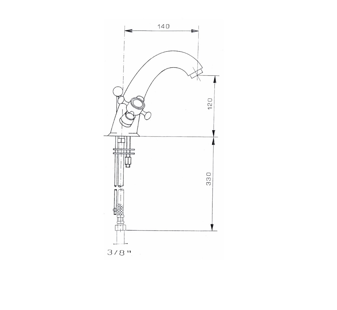 REITANO Atea wysoka bateria umywalkowa R 327 bronzo