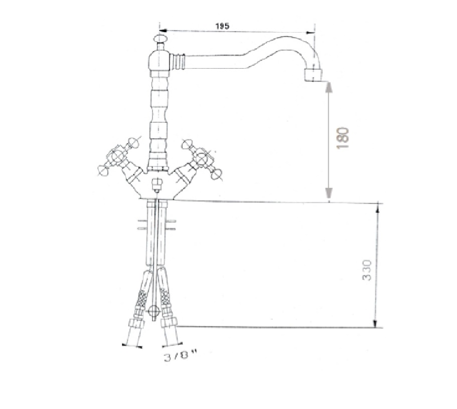 REITANO Atea wysoka bateria umywalkowa R 337 bronzo