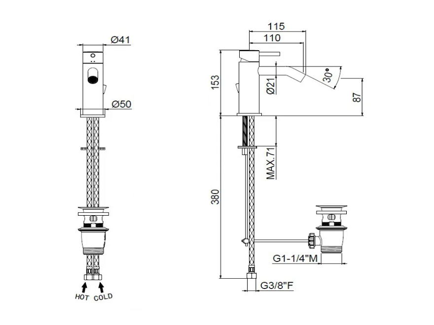 Vema Maira bateria bidetowa czarny mat V27070/czar
