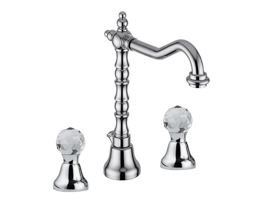 GIULINI G.Odessa Crystal 3-otworowa bateria umywalkowa 3906 chrom