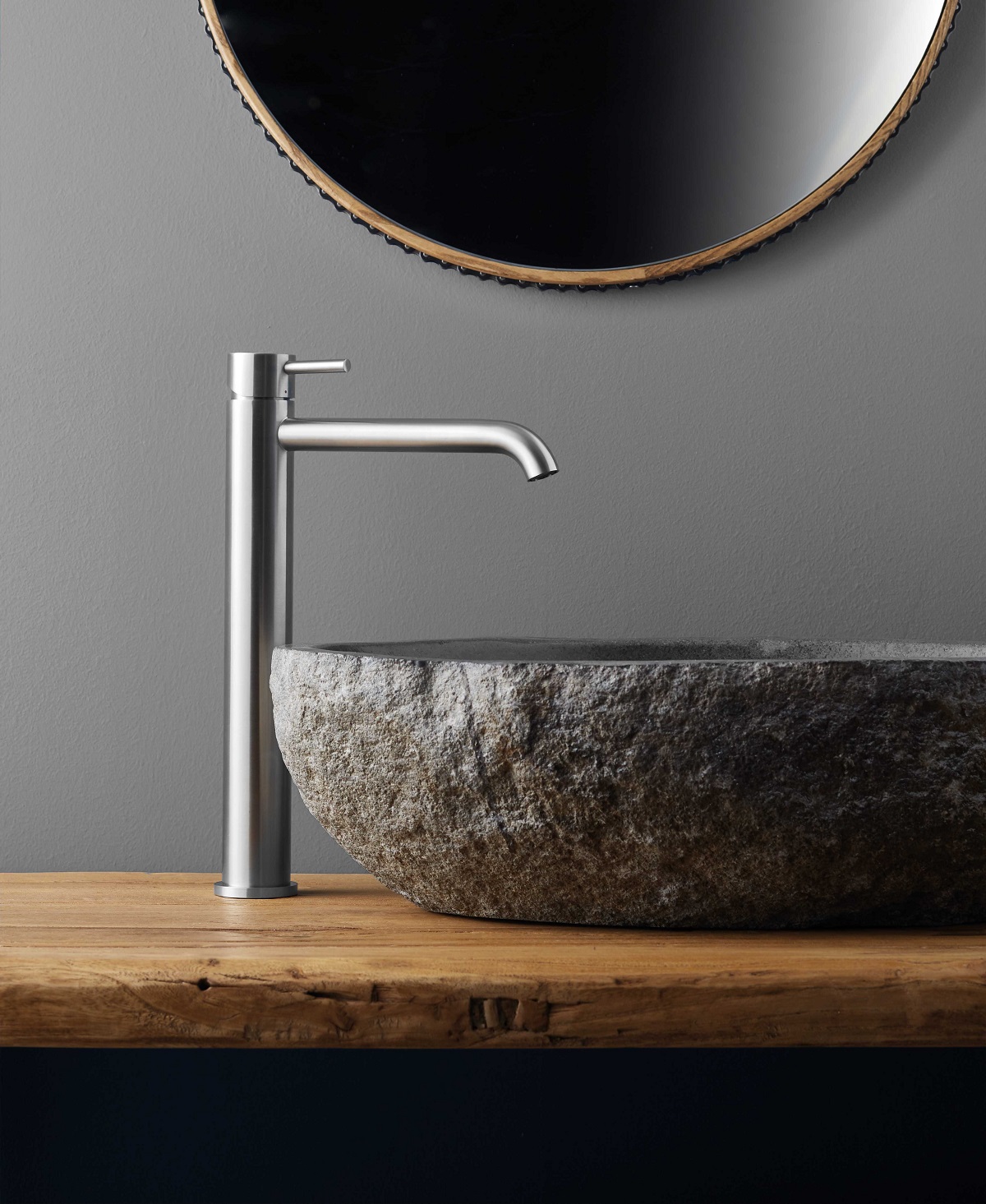 Vema Tiber Steel bateria umywalkowa wysoka Inox stal nierdzewna