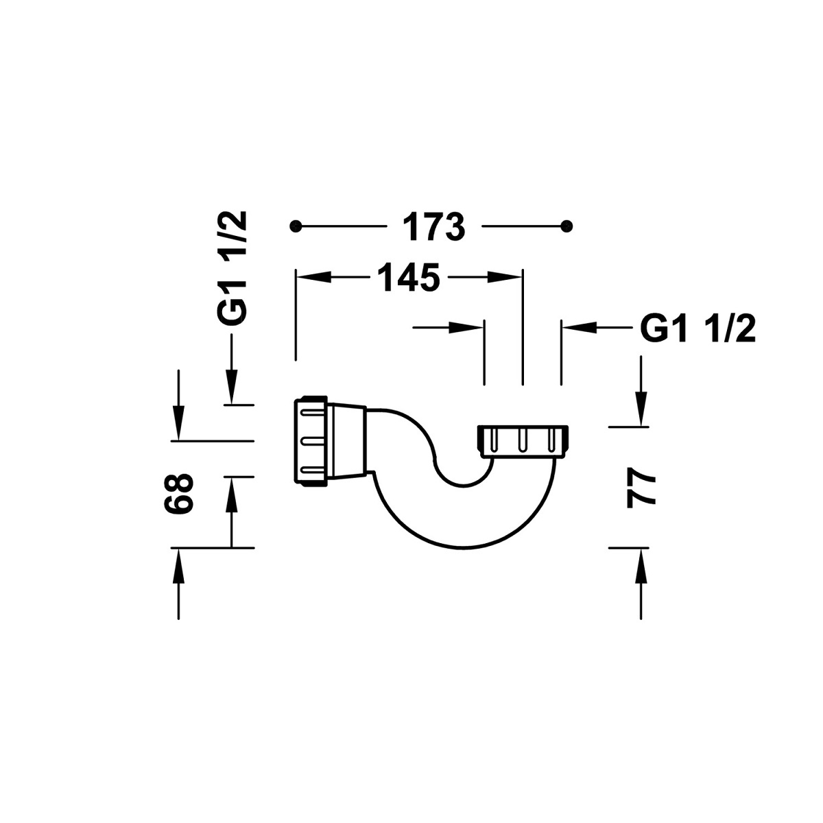 Tres syfon z  PVC wannowy 13463460 schemat